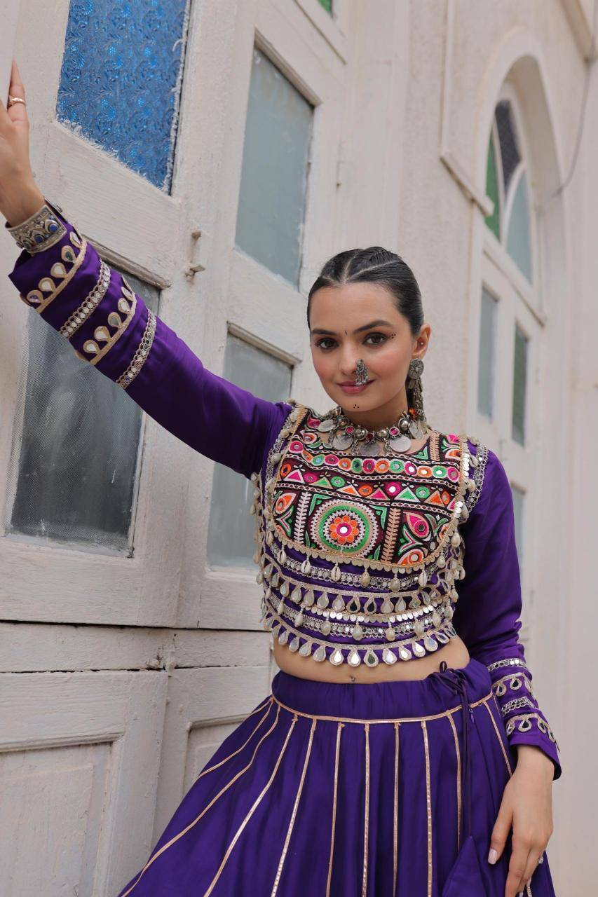 NAVRATRI LW 7145 Roman Purple Bridal lehenga choli supplier